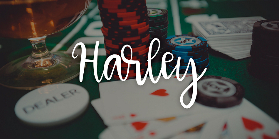 Displaying the beauty and characteristics of the HarleyQ font family.