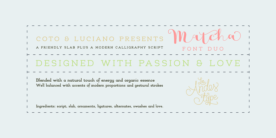 Highlighting the Matcha font family.