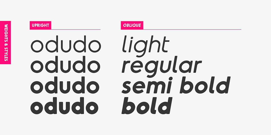 Highlighting the Odudo Soft font family.