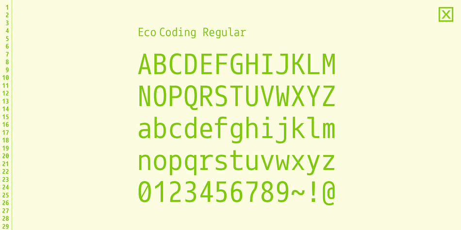 This font is optimized for programming(coding) environment.