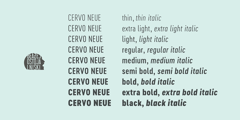 Font Cervo is inspired by a "You And Me Monthly" published by National Magazines Publisher RSW „Prasa” that appeared from Mai 1960 till December 1973 in Poland.