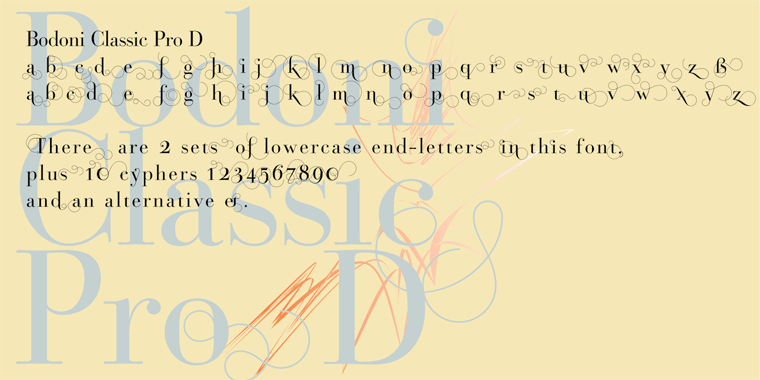 The lowercase end-letters (D) are  aligned to replace the standard lowercase letters, so you might need to add a blank after the swirl.