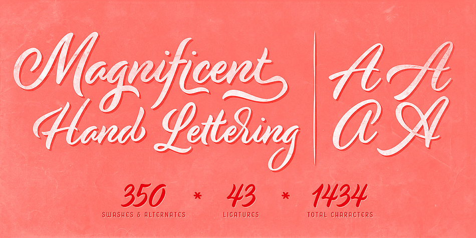 As usual, it includes a plethora of 350 swashes and alternates, plus 43 ligatures.