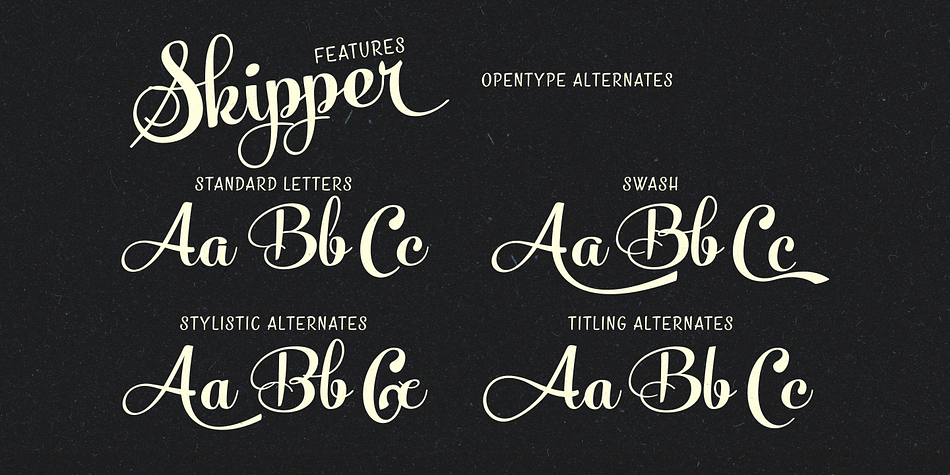 Inside Skipper there’s a set of 35 ornaments designed to support the font.