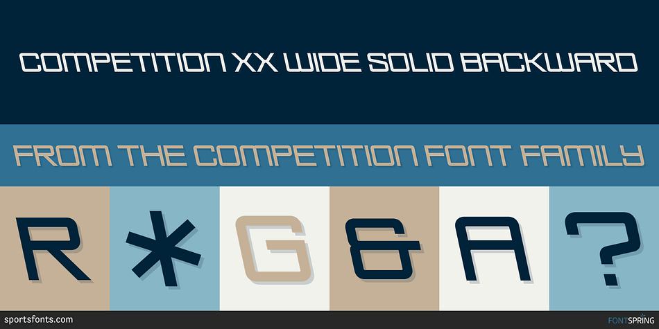 Competition XX Wide Solid Backward Font