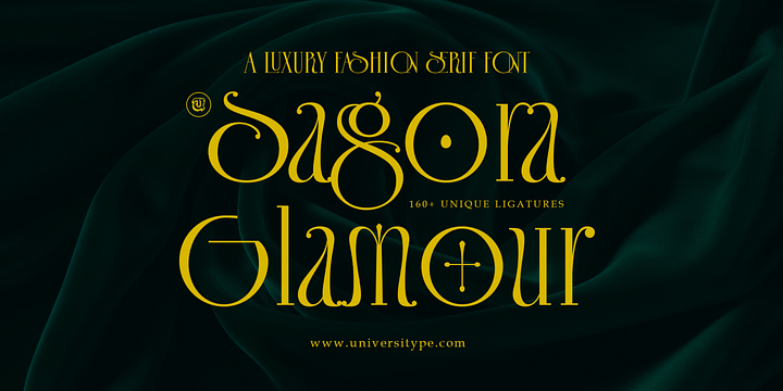 UT Sagora Glamour font family by Universitype