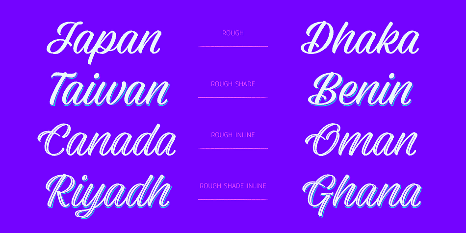 Eight combined styles are complimented by a sub family of Six Layered Font options.