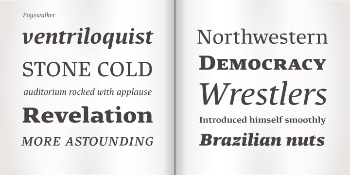 Emphasizing the favorited Pagewalker font family.