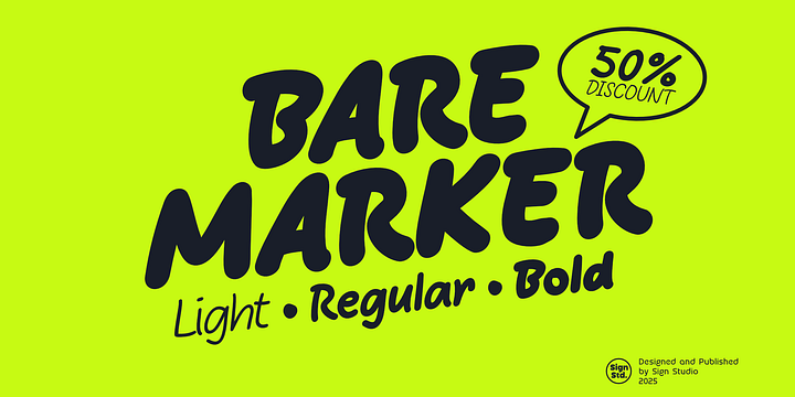 Bare Marker font family by Sign Studio