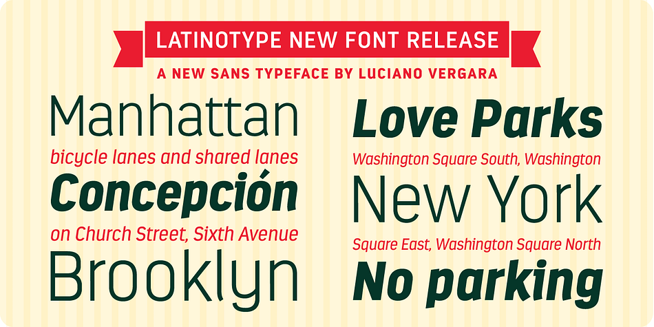 Highlighting the Estandar font family.