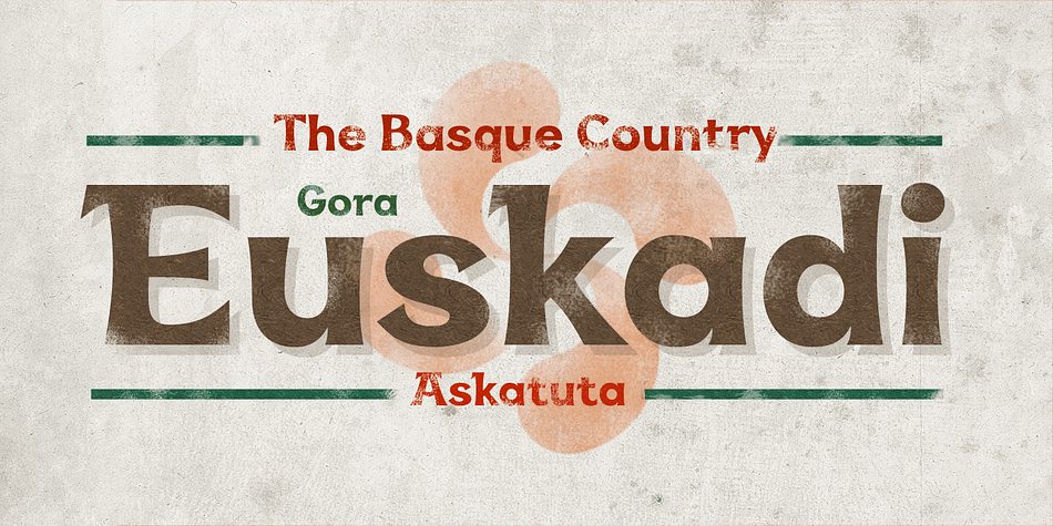 Redesigned with modernism, this new font respect the traditionnal euskara language with lowercase addition.
