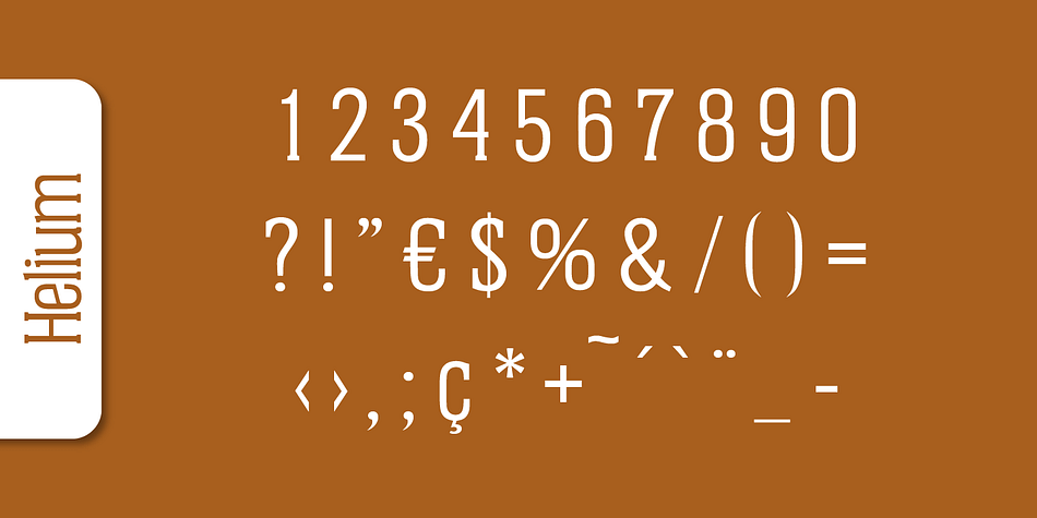 Helium Serial font family example.