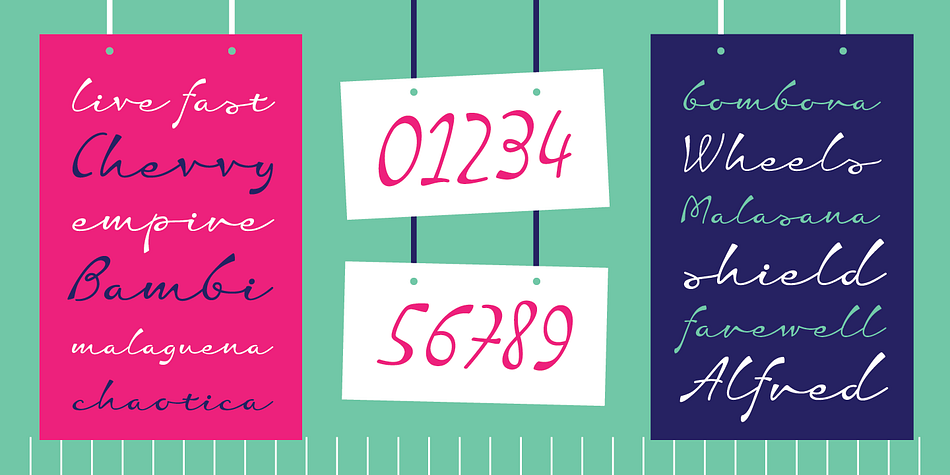 Dambera Retro font family sample image.