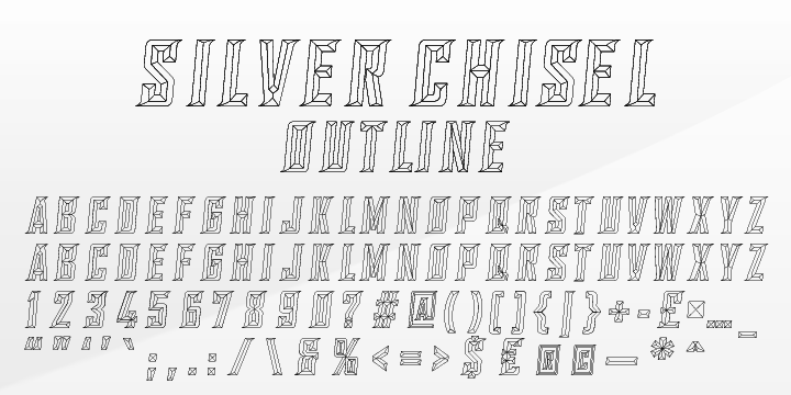 SILVER CHISEL font family sample image.