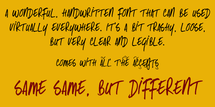 Same Same, But Different is a loose, handwritten font with excellent legibility.