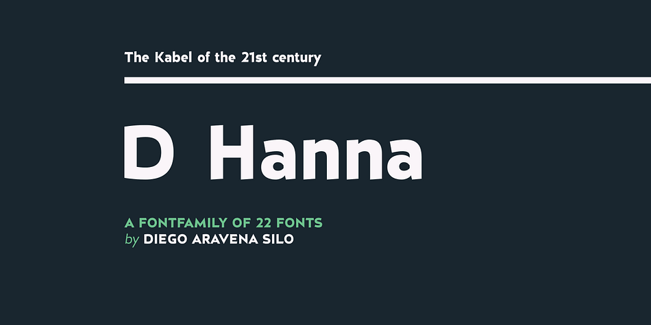 D Hanna is a typeface that has 22 variants.
