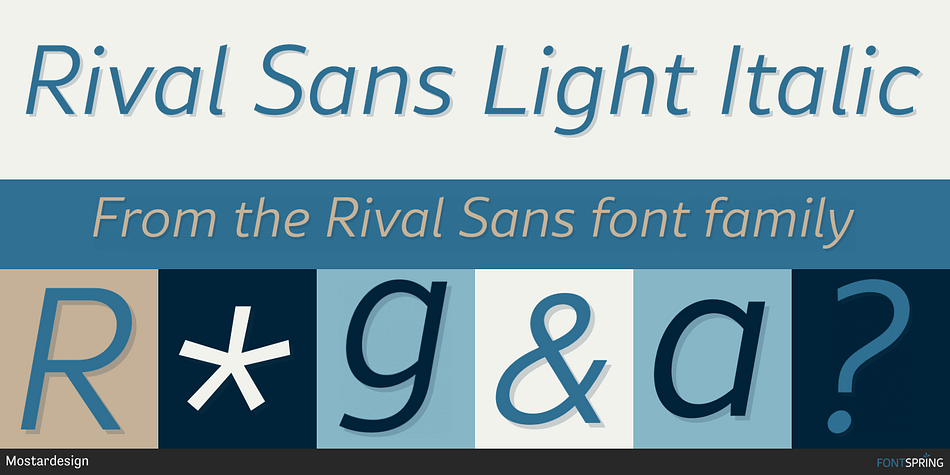 Rival Sans Light Italic Font