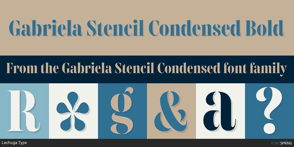 Gabriela Stencil Condensed Bold Font