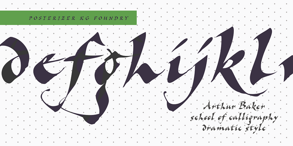 This font is ideal for calligraphic sketches or for imitation of ancient manuscripts.