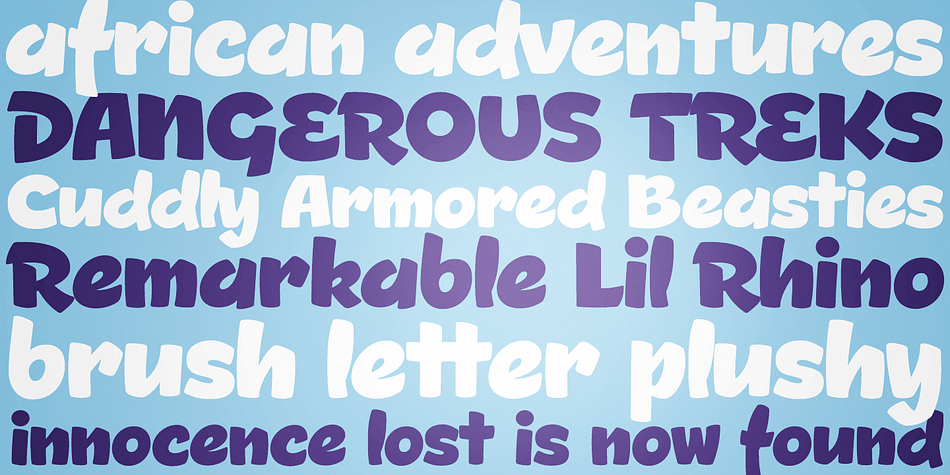 Lil Rhino is the more reserved but still slightly offbeat sister to the quirky comic Fat Rhino PB typeface.