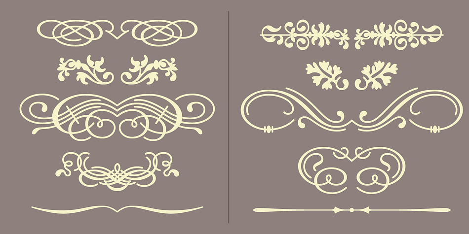 Dalliance font family sample image.