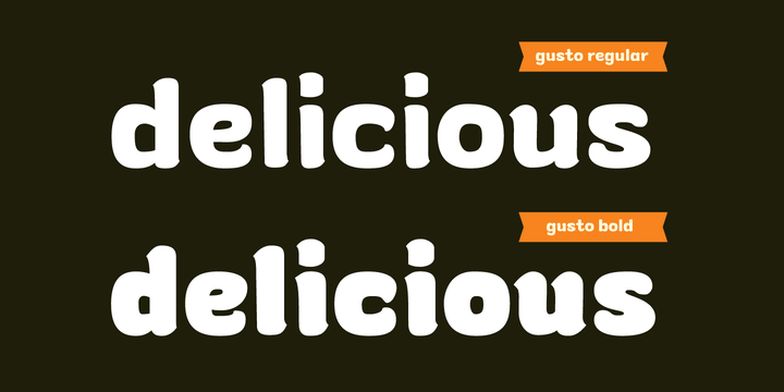 Emphasizing the popular gusto font family.