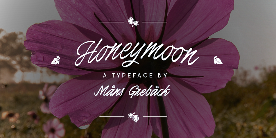 Honeymoon is a handwritten script typeface.