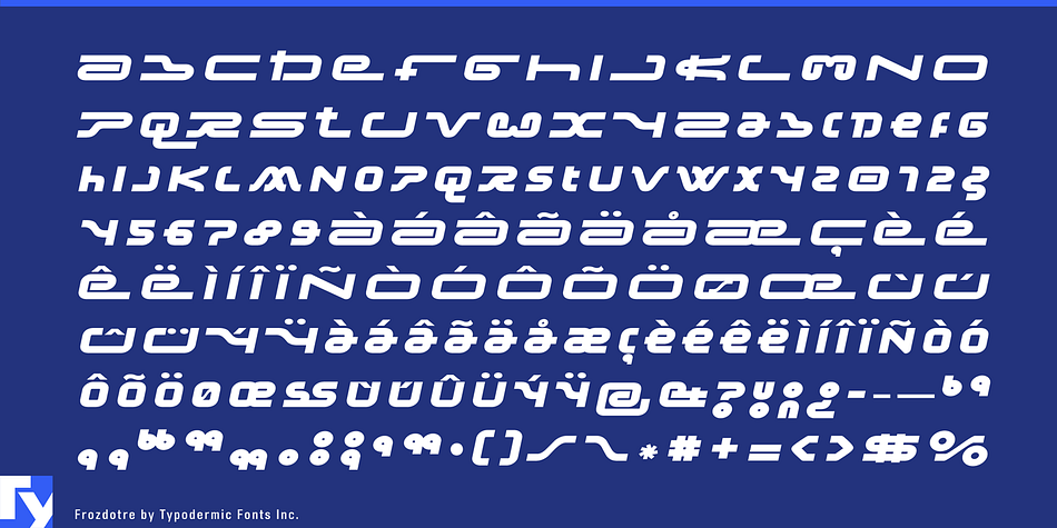 Displaying the beauty and characteristics of the Frozdotre font family.