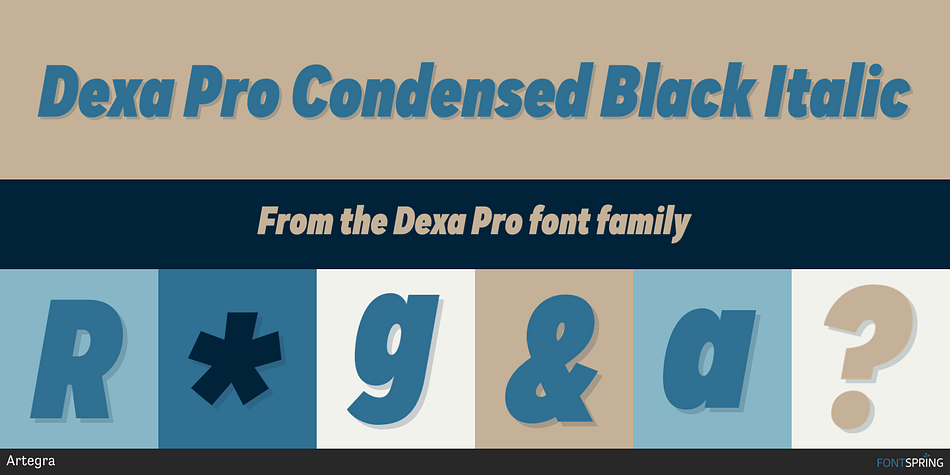 Dexa Pro Condensed Black Italic Font