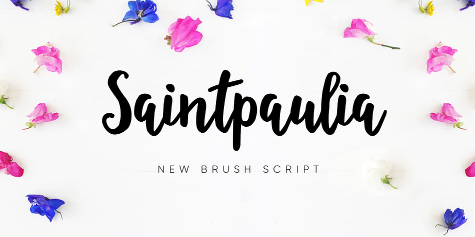 I would like to introduce you Saintpaulia –  the feminine handlettered brush script.