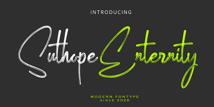 Suthope Enternity font family by Dora Typefoundry