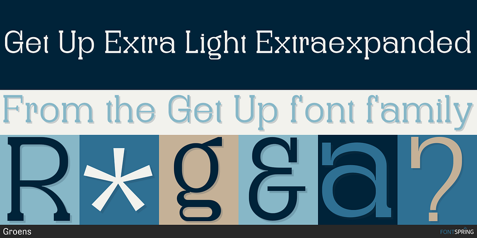 Get Up Extra Light Extraexpanded Font