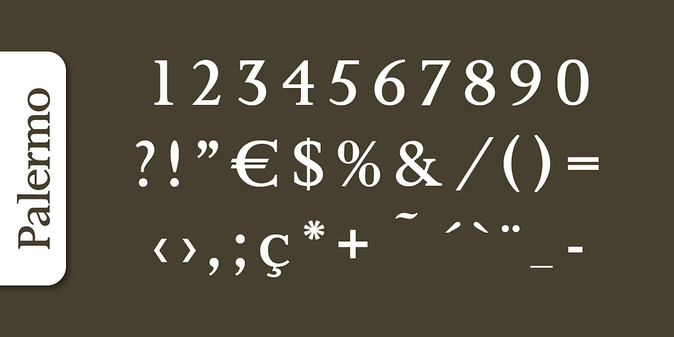 Palermo Serial font family example.