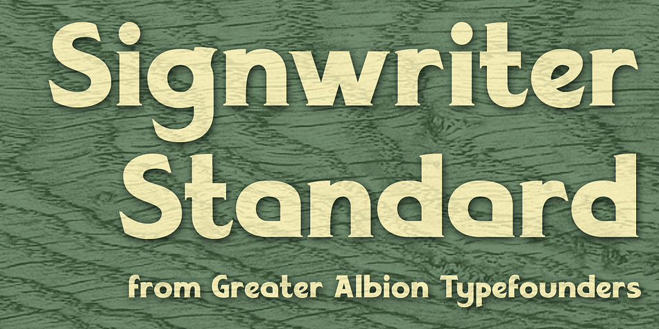 Signwriter Standard, turns all the precepts of the professional signwriter’s work into a good legible typeface for posters and signage.
