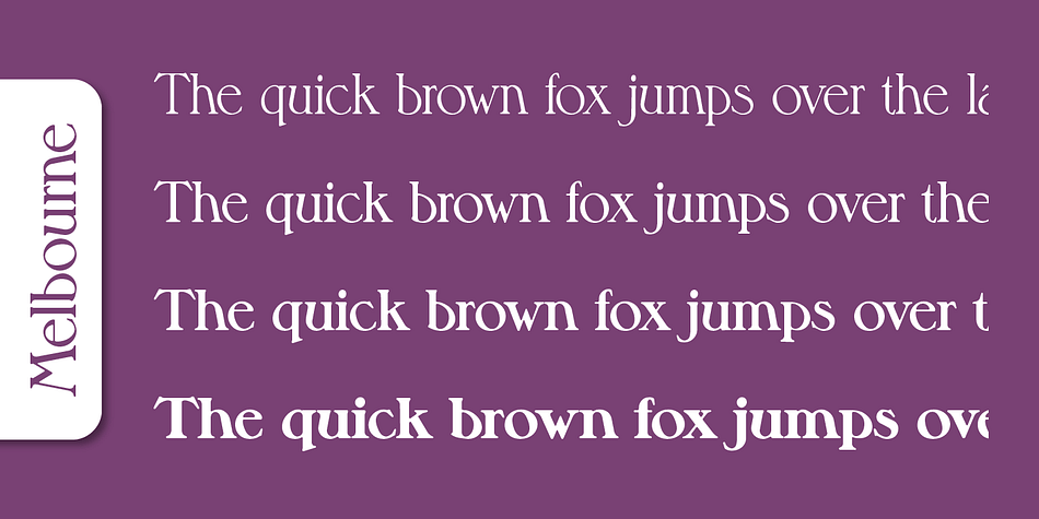 Melbourne Serial font family example.