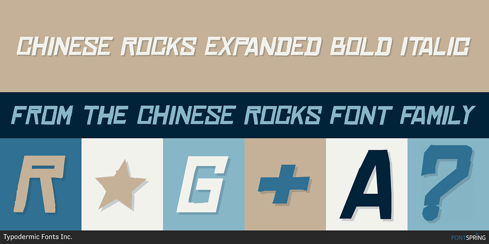 Chinese Rocks Expanded Bold Italic Font