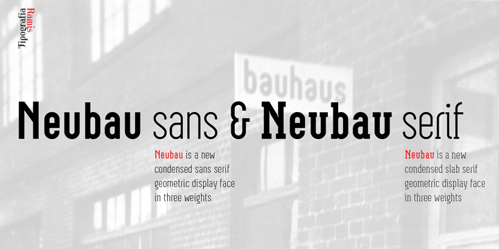 Displaying the beauty and characteristics of the Neubau  font family.