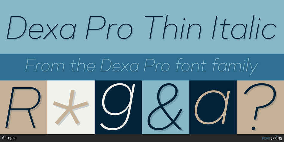 Dexa Pro Thin Italic Font