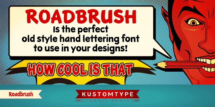 Roadbrush has been inspired by mid 20th century hand lettering of Albert Eckhardt, Jr. that I found in a 1950’s sign painting book.