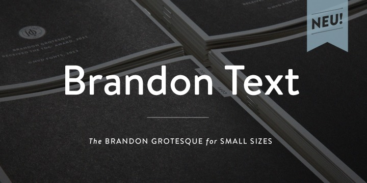 Brandon Text is the companion of the famous Brandon Grotesque type family.