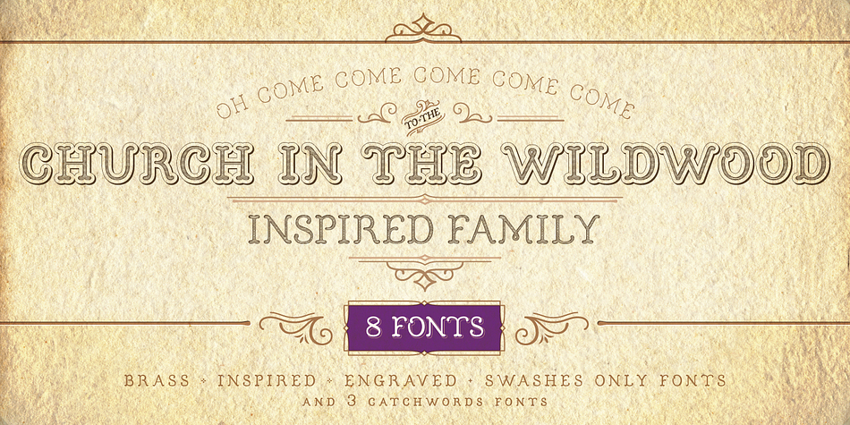 Church in the Wildwood font family sample image.