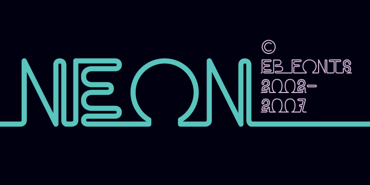 Displaying the beauty and characteristics of the EB Neon font family.