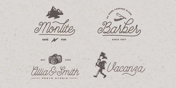 Inspired by traditional script lettering that typically used in vintage-themed designs.