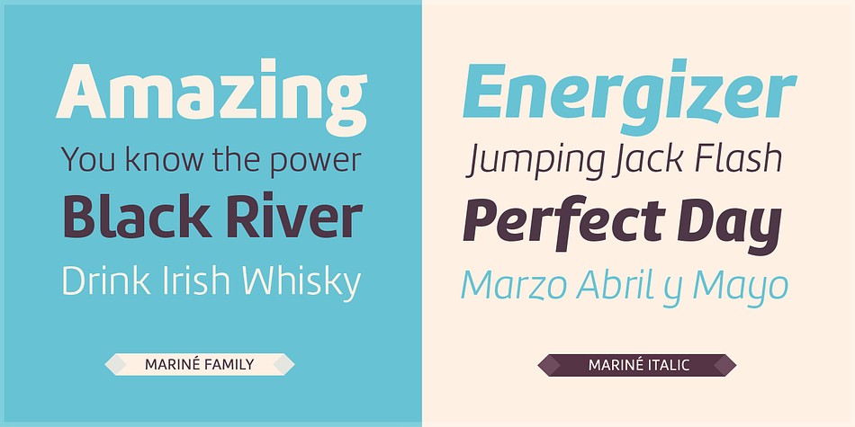 Displaying the beauty and characteristics of the Mariné font family.