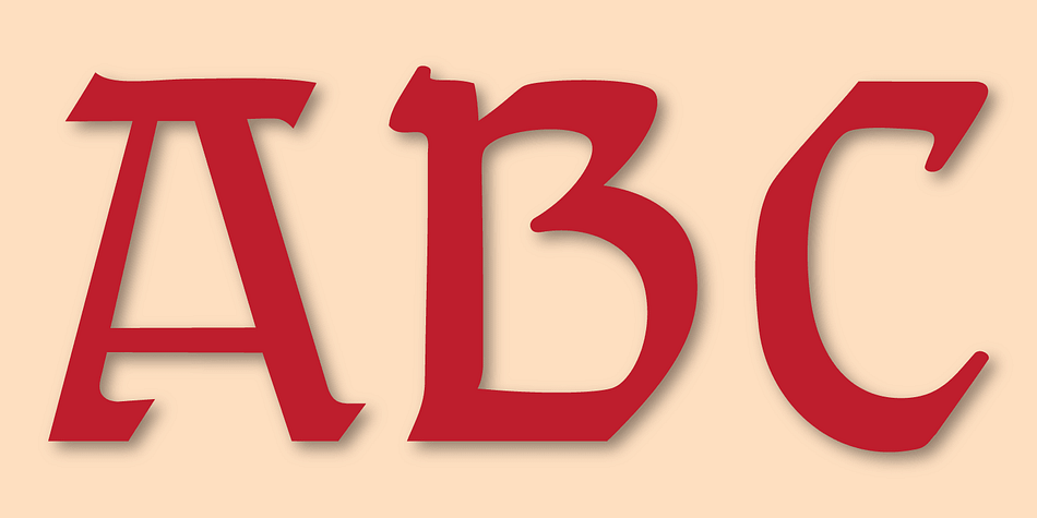 Gothic Initials is a nine font, blackletter family by Gerald Gallo Fonts.