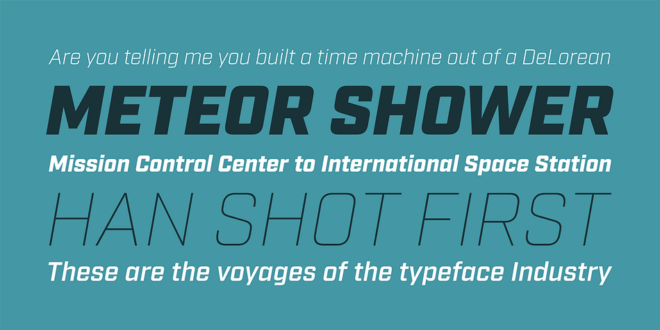 The typeface is meant to be a workhorse that can span from a refined vintage feel to an industrial futuristic vibe.