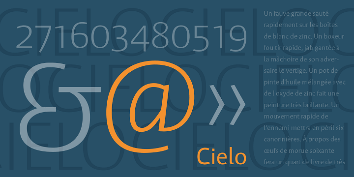 Cielo is a versatile contemporary typeface family that will serve you well in many design situations like advertising, corporate communications, etc.