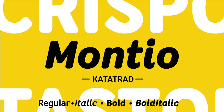 Montio is a simple Humanist sans serif typeface with rounded corners.