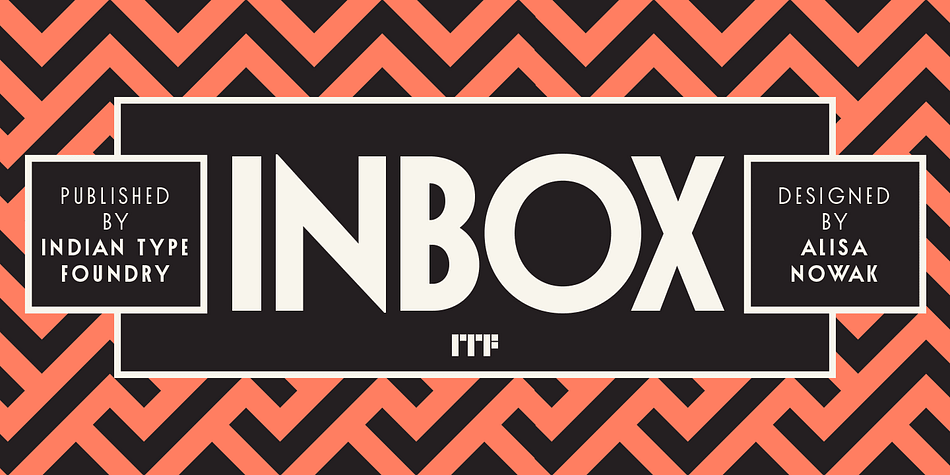 Inbox is a whimsical and decorative display face offering a new spin on the geometric sans genre.