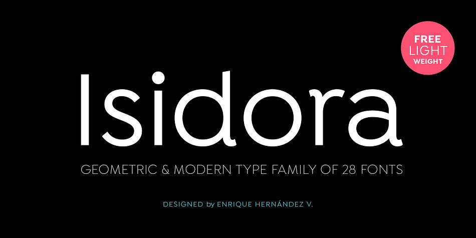 Isidora is a modern geometric font based on the classic typefaces of the early 21st Century yet with a contemporary and functional touch.